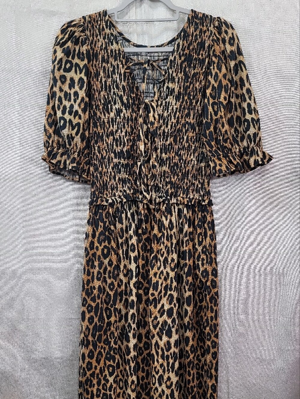 Damson Madder Bluebelle Leopard Print  Midi Dress Size 12 - Picture 3 of 12